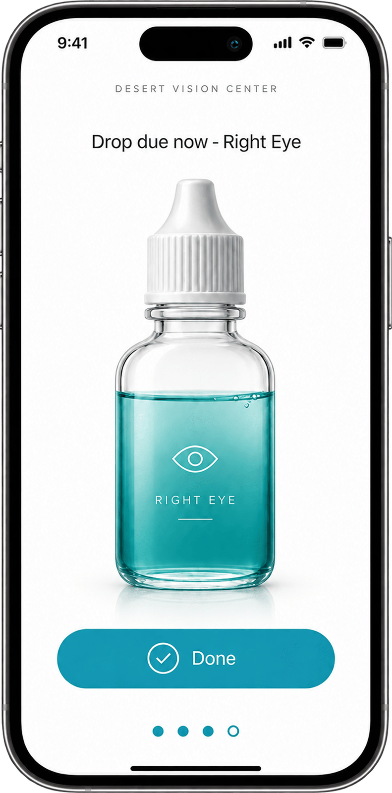 My Cataract Drops dose reminder screen