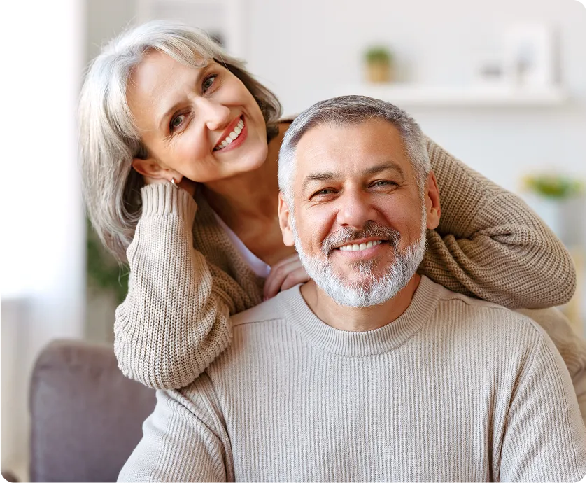 Senior couple happy with concierge level service.