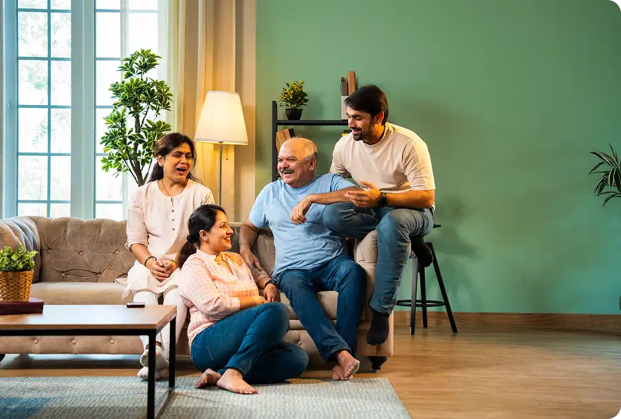Family spending time together indoors.