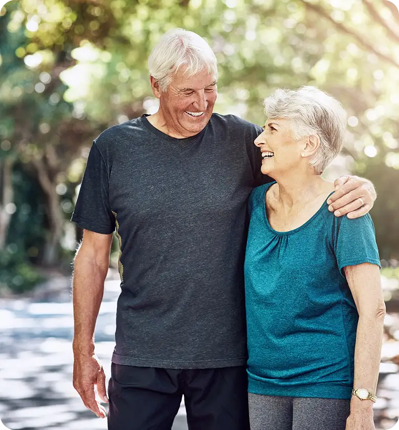 A senior couple who are at risk for diabetic retinopathy.